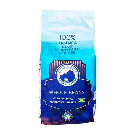 100% Jamaica Blue Mountain Coffee — Whole Beans, 16 oz